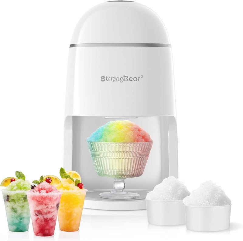 StrongBear Snow Cone Shaved Ice Machine, Electric Ice Shaver Slushie Machine, Snowcone Maker for Kids Birthday Party, House Warming Gifts New Home, Kitchen Gift Ideas, White - Image 1